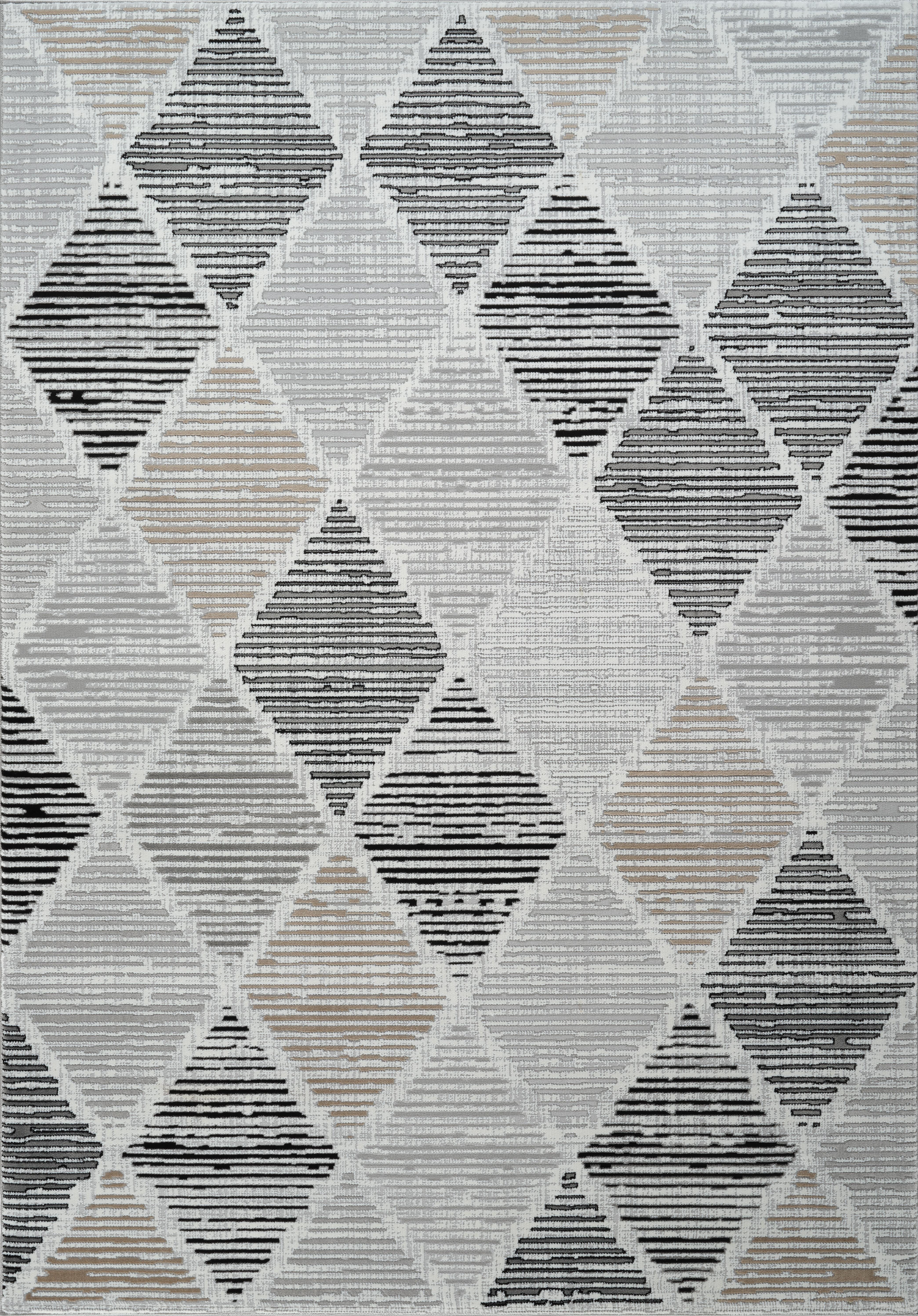 Merry MR445 Area Rug Grey Black