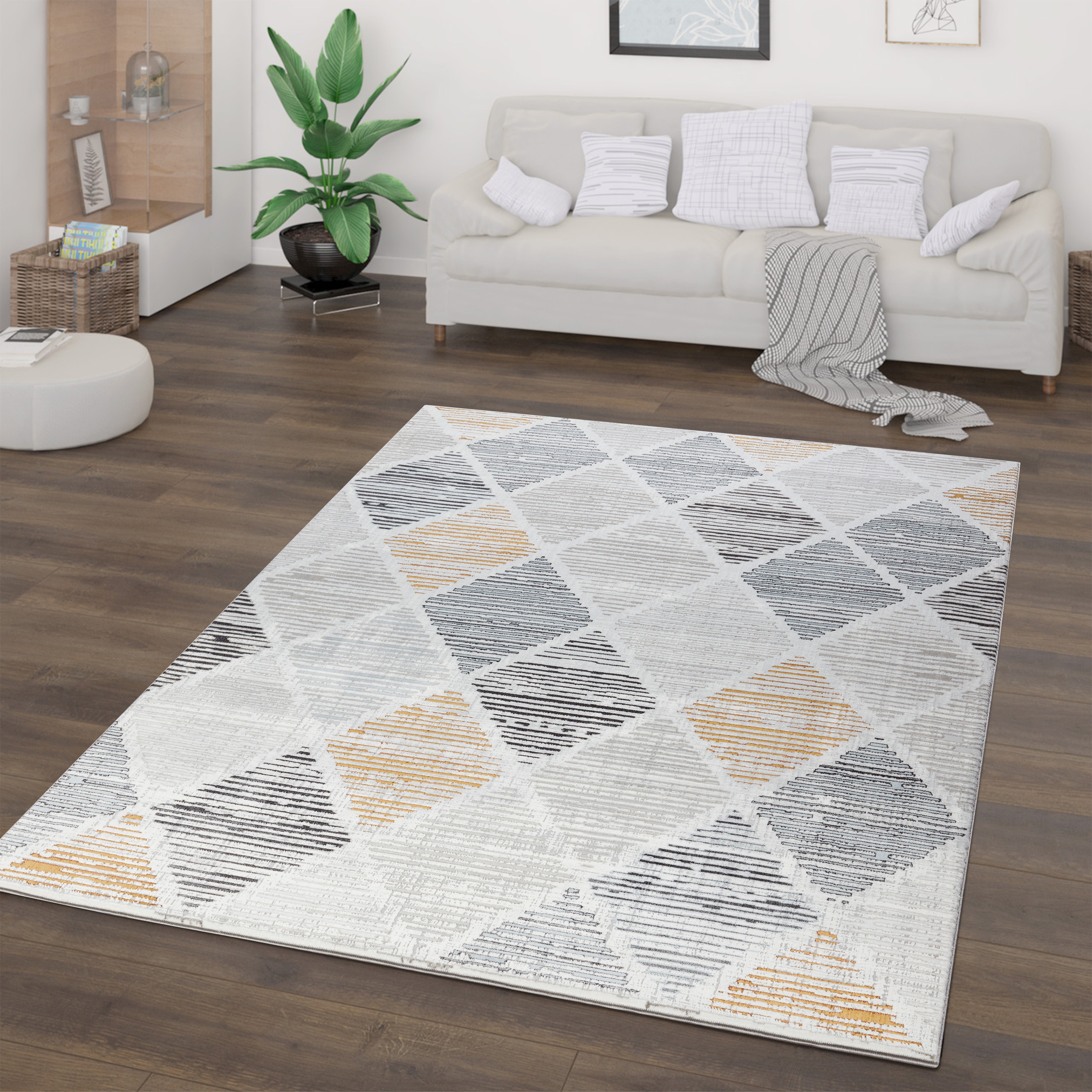 Merry MR445 Multi area rug styled in a room