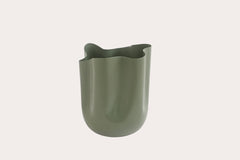Modern Silver Aluminium Vase | Asymmetrical Sculptural Decor