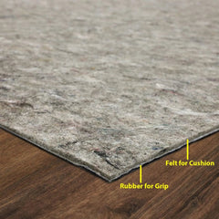 Multi Sizes LoomBloom Dual Surface Felt & Rubber Non-Slip Backing Rug Pad Made in USA