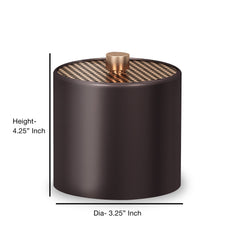 Selma Stainless Steel Vanity Jar  | Stylish Storage for Cotton Swabs,Sponges & Bath Salts  | Decorative Canister for Bathroom,Bedroom | Copper & Orb