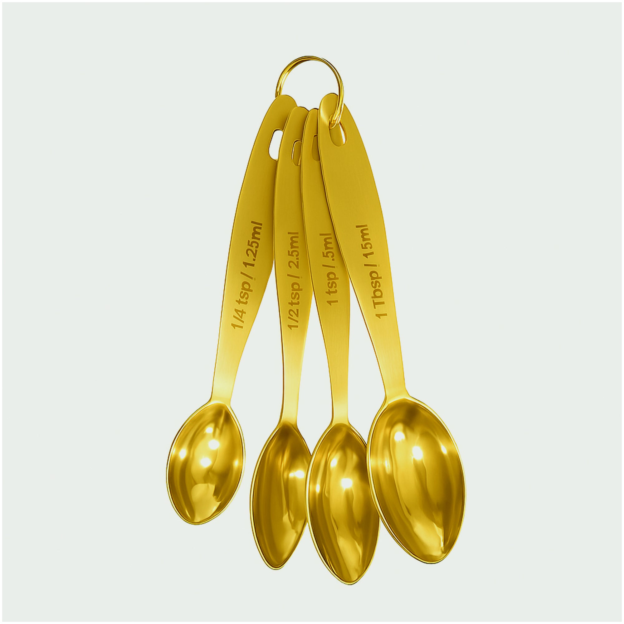 4-Piece Stainless Steel Measuring Spoon Set With Leveler For Cooking, Baking & Spices