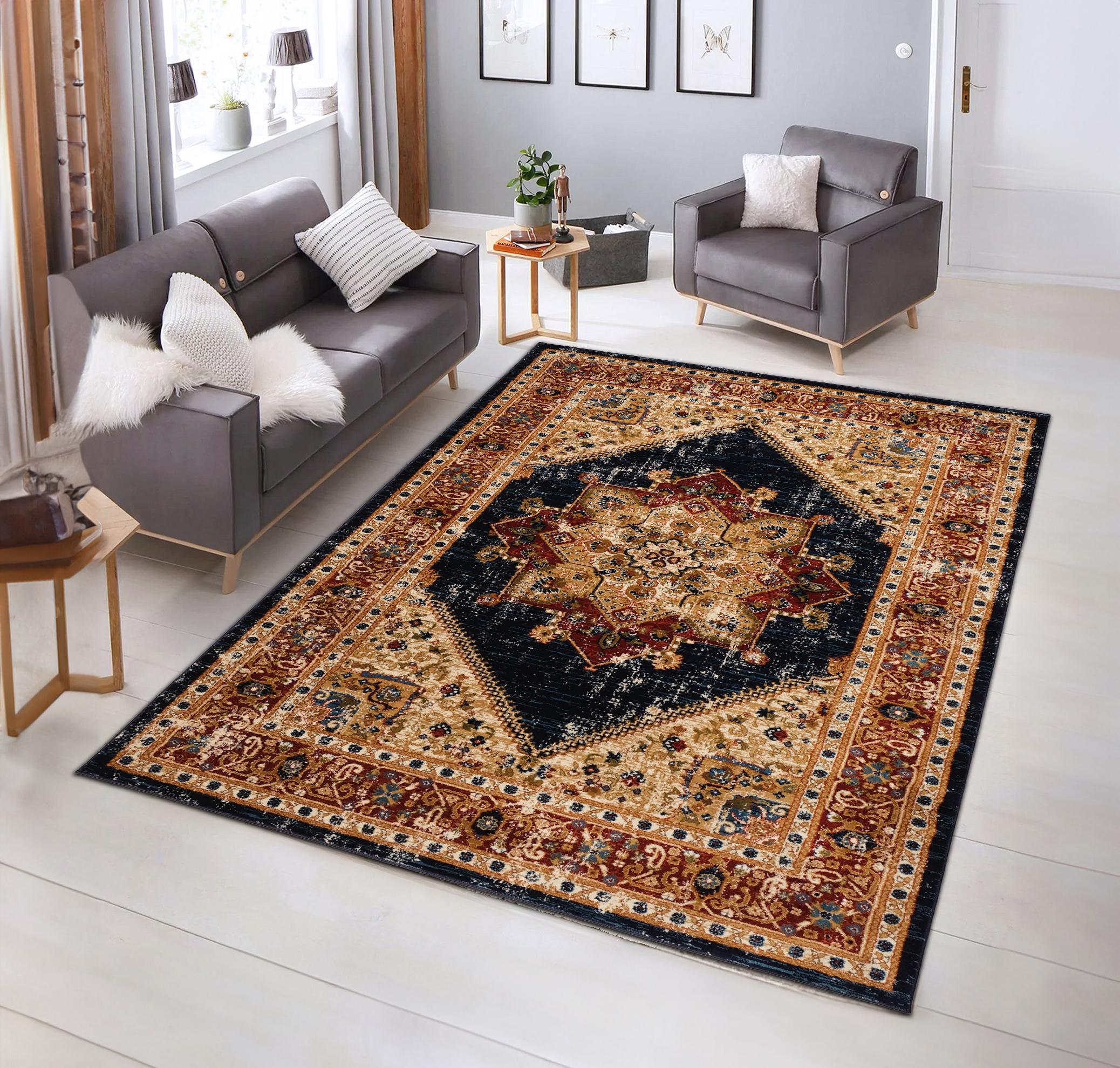 Tashkent 6080A Area Rug Navy/Navy