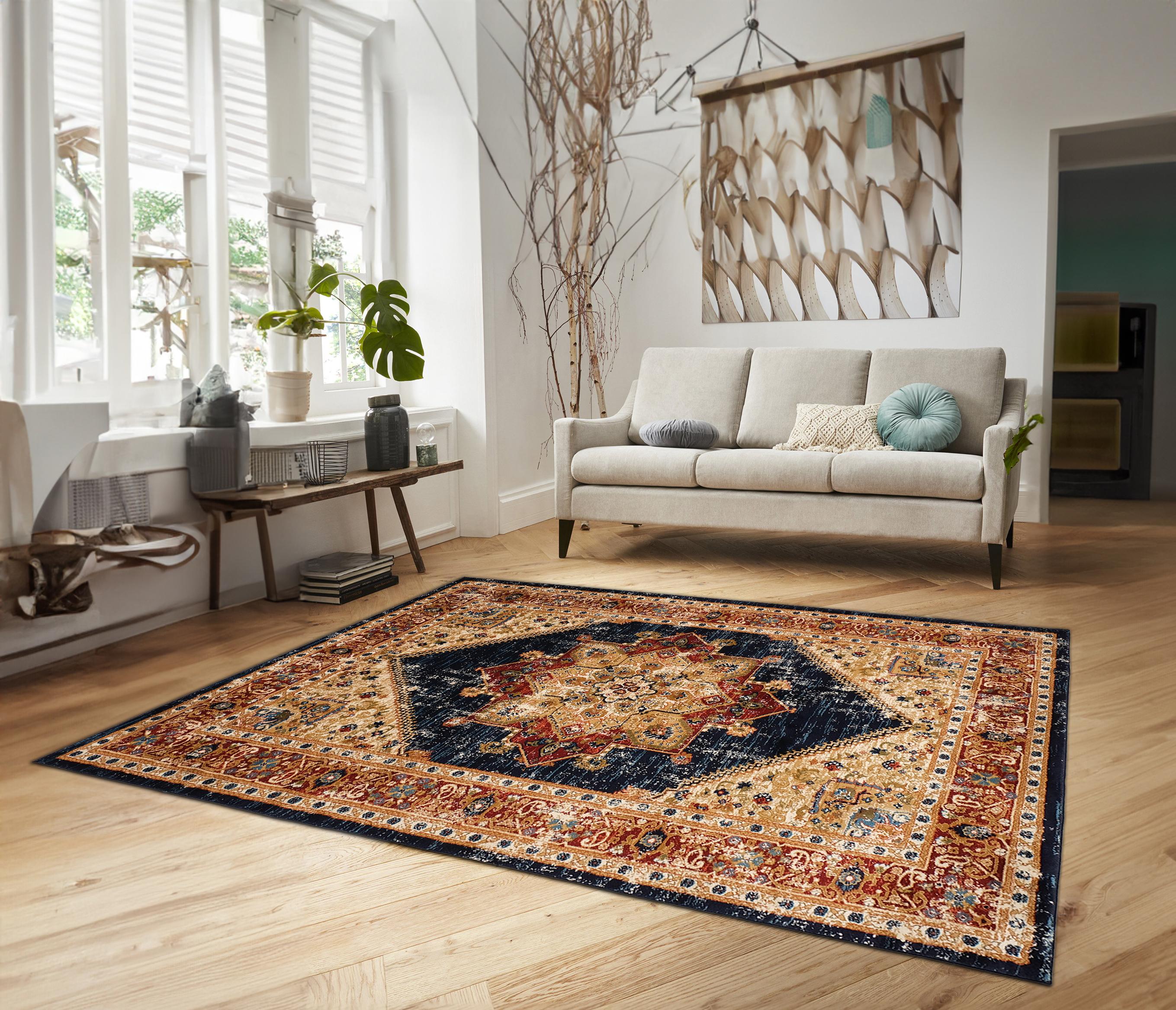 Tashkent 6080A Area Rug Navy/Navy