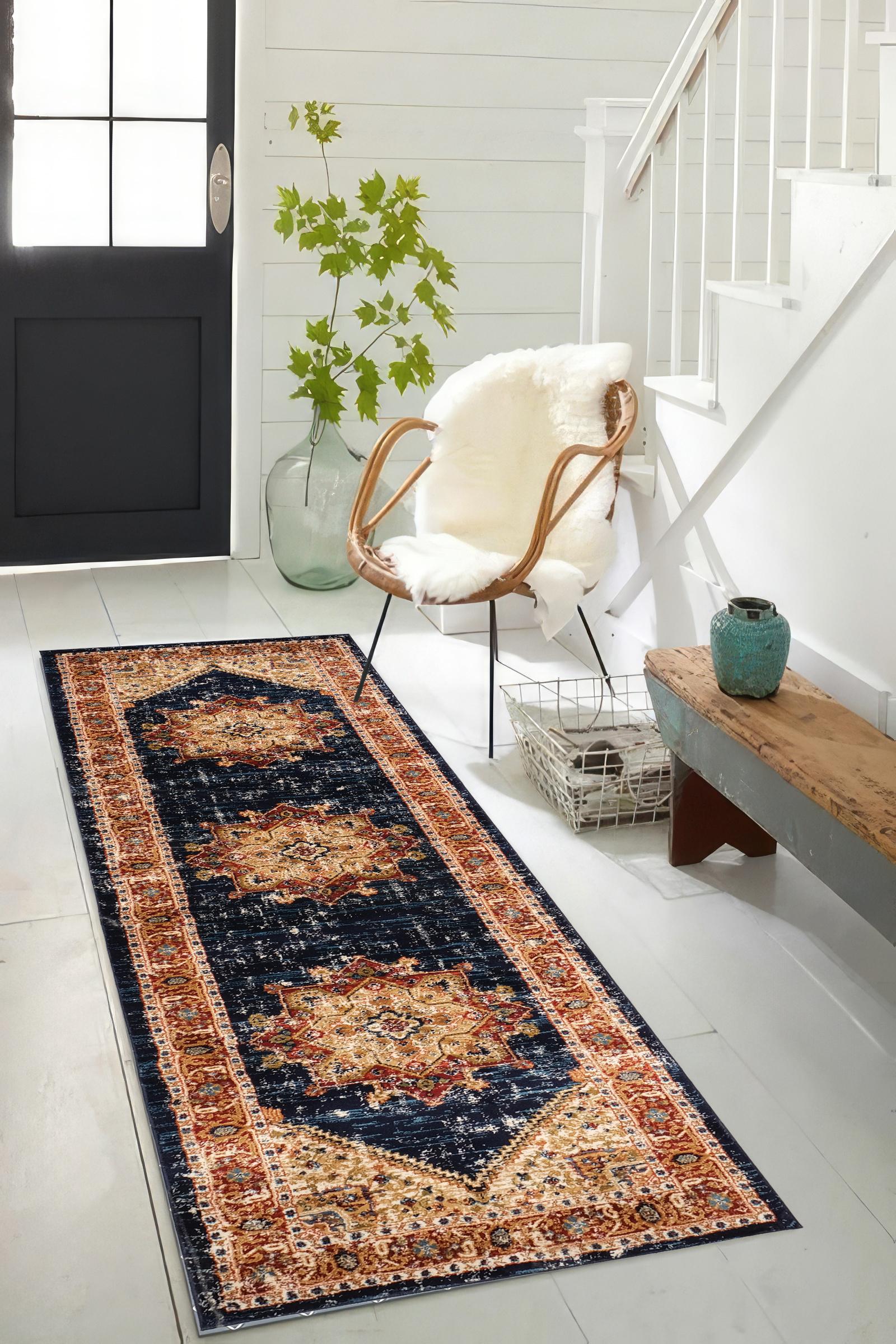 Tashkent 6080A Area Rug Navy/Navy
