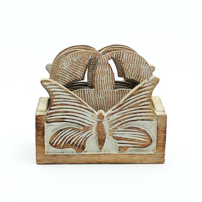 Wooden Coasters for Home & Office Use | Set of 4 | Stylish Drink Coasters