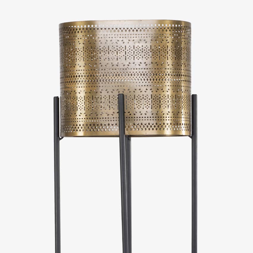 Vintage Floor Lamp with 4 Tier Wood Shelf | Gold Frame Storage Lamp 55"