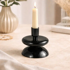 Black Aluminum Candle Holder for Home Décor, 5 Inch