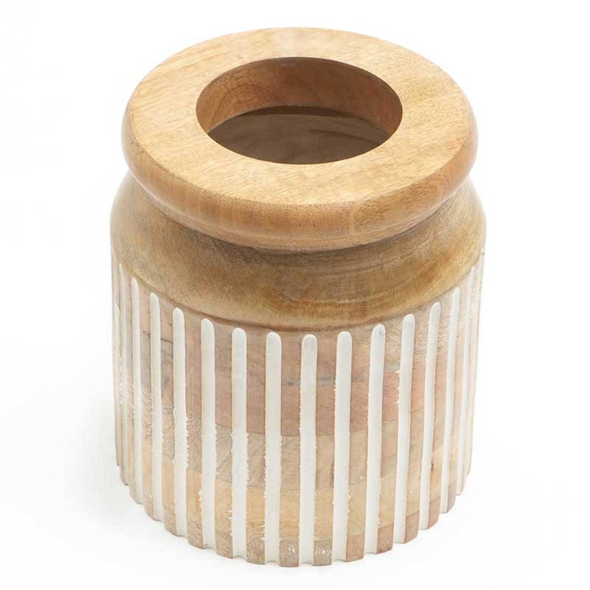 Vase | Decorative Handcrafted Accent Wood Vase | Rustic & Boho Style | Living Room, Bedroom & Entryway