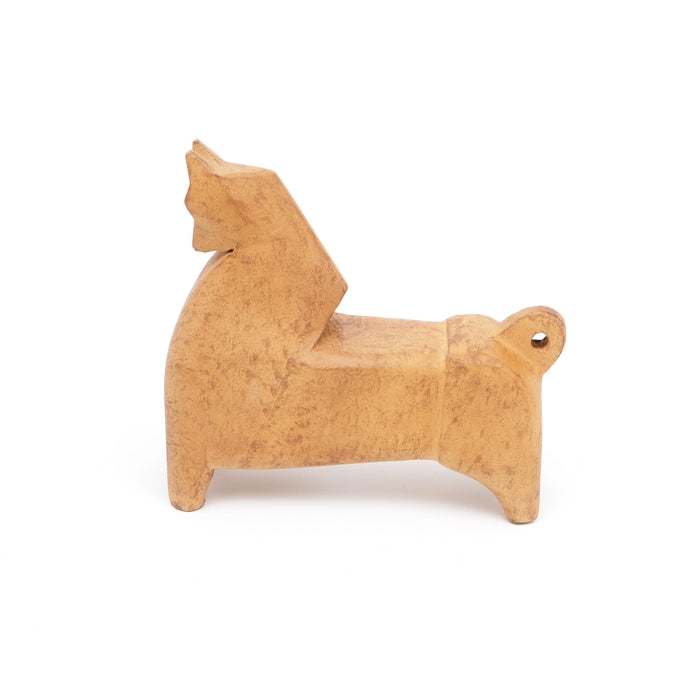 Wooden Horse Decor | Handcrafted Mango Wood Orange Sculpture (2 Sizes)