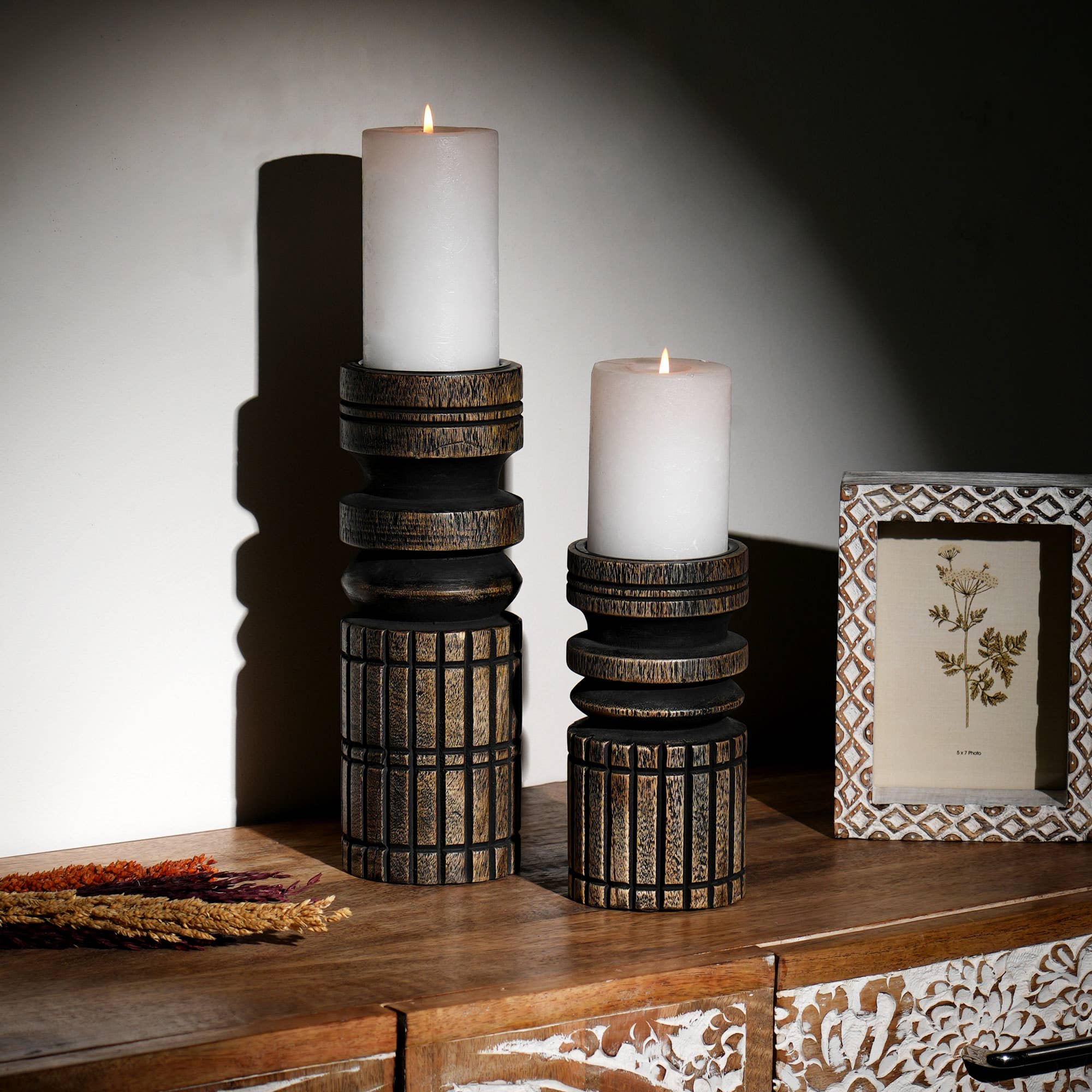 Candle Holder | Decorative Wooden Candle Holder | Elegant Home Accent Piece