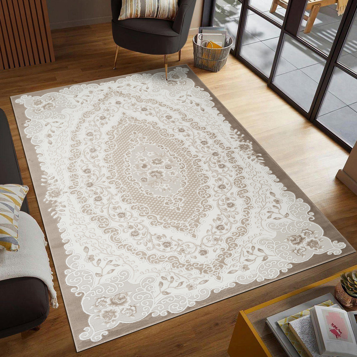 Troy Area Rug 17456 BEIGE BROWN