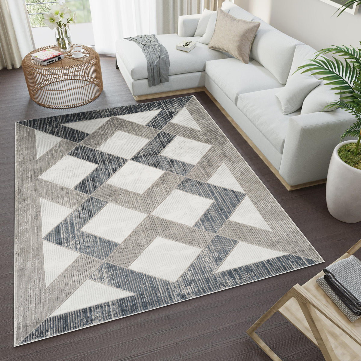 Troy Area Rug 61281 GREY NAVY