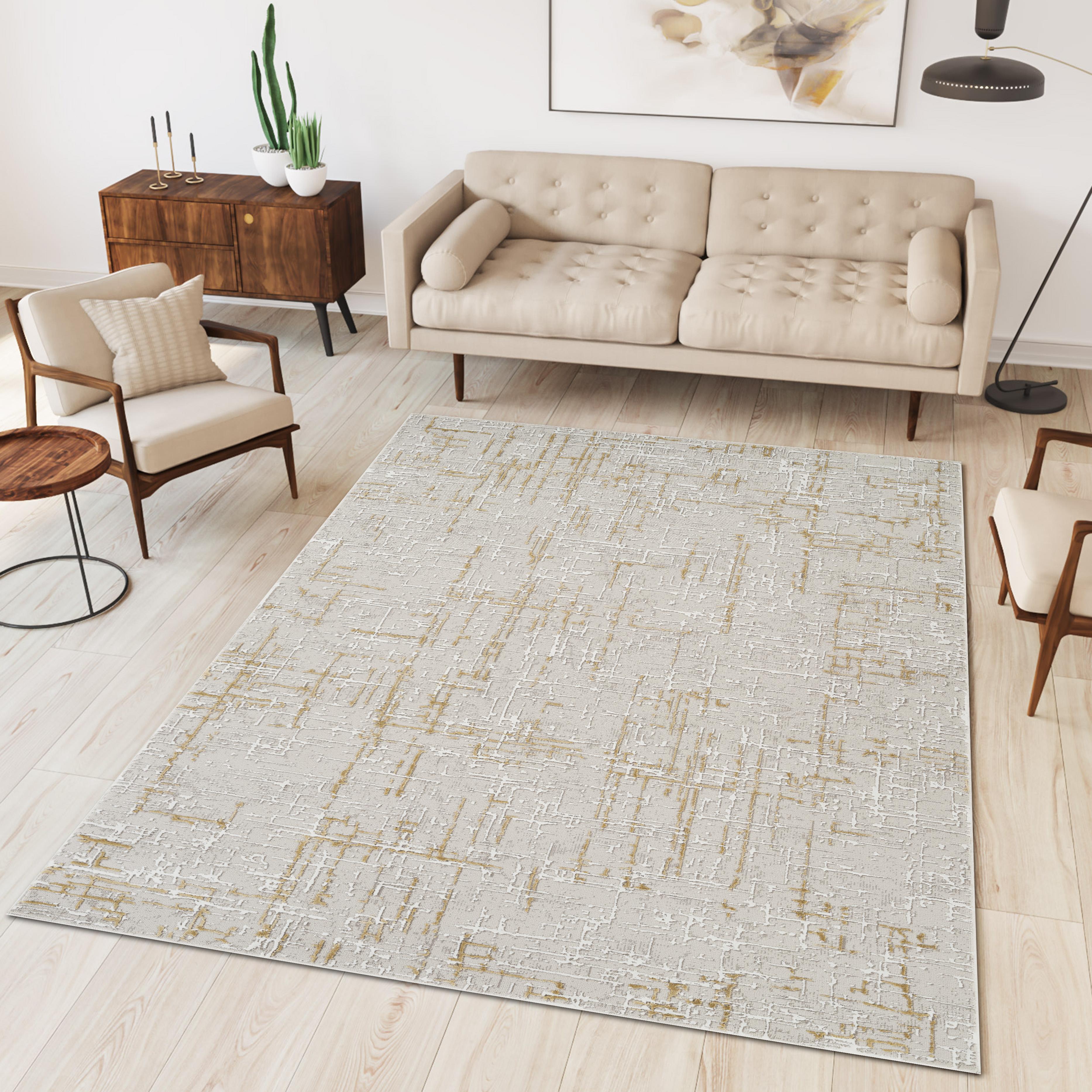 Troy Area Rug NO256 GREY GOLD